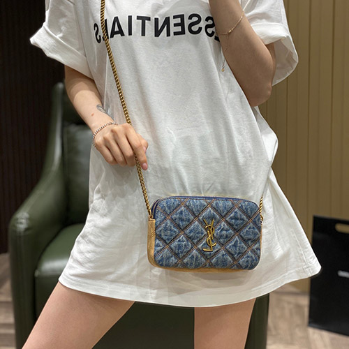 입생로랑 베키 더블 지퍼 체인 숄더백 608941