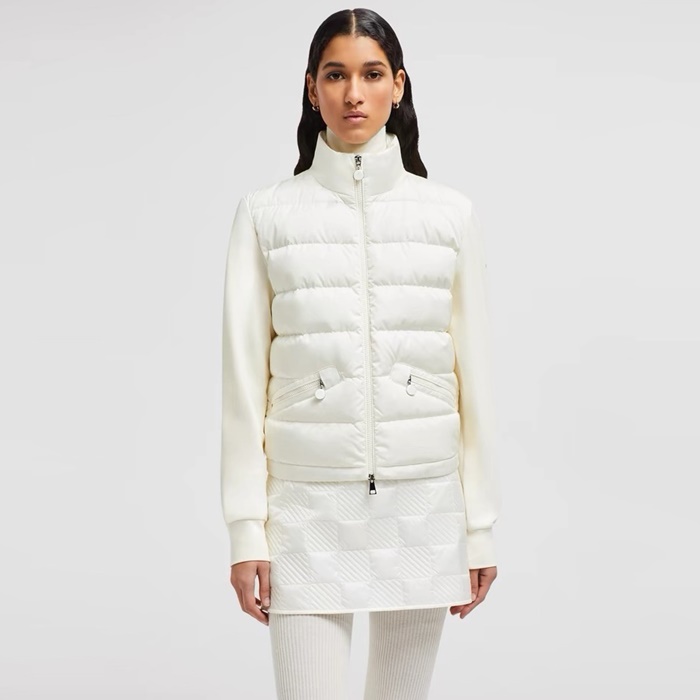 몽클레르 패딩 울 가디건 밀크 화이트 9B00025  - Moncler Padded Wool Cardigan Milk White