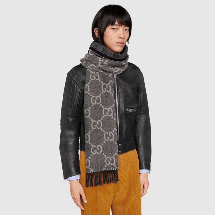 구찌 남성 블랙 머플러 - Gucci Mens Black Muffler - gu7129x