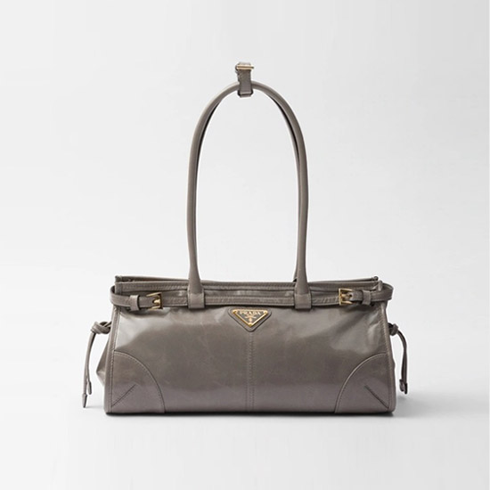 프라다 미디움 레더 핸드백 퓨터 1BA426 - Prada Medium Leather Handbag Pewter