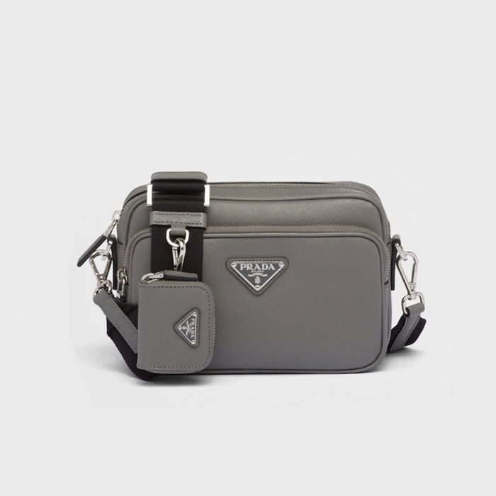 프라다 사피아노 레더 숄더백 마블 그레이 2VH170 - Prada Saffiano Leather Shoulder Bag Marble Gray