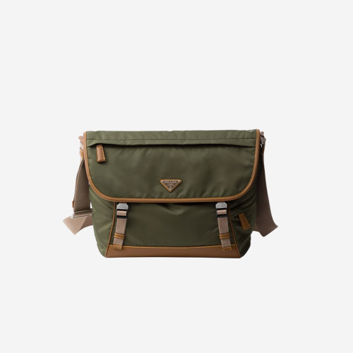 프라다 리나일론 앤 레더 숄더백 밀리터리 카라멜 2VD052 - Prada Re-Nylon and Leather Shoulder Bag Military Caramel