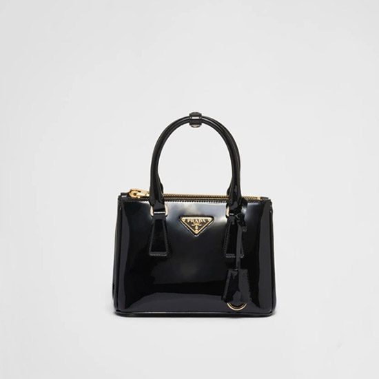프라다 갤러리아 페이턴트 레더 미니백 체리 블랙 1BA906 - Prada Galleria Patent Leather Mini Bag Cherry 