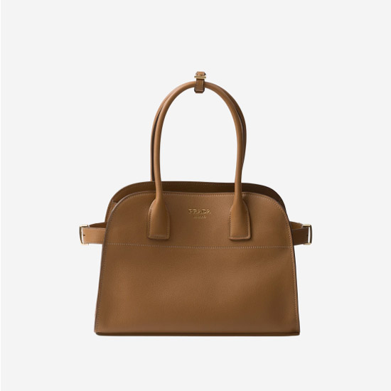 프라다 미디엄 가죽 토트백 캐러멜 1BG538 - Prada Medium Leather Tote Bag Caramel
