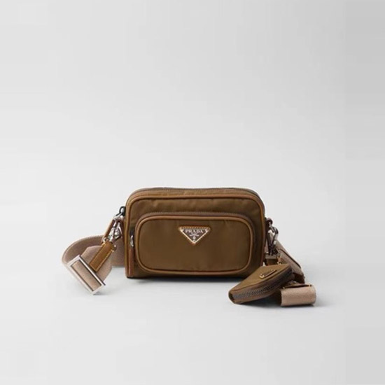 프라다 리나일론 및 가죽 숄더백 코르크 베이지 2VH172 - Prada Re-Nylon Leather Shoulder Bag Cork Beige