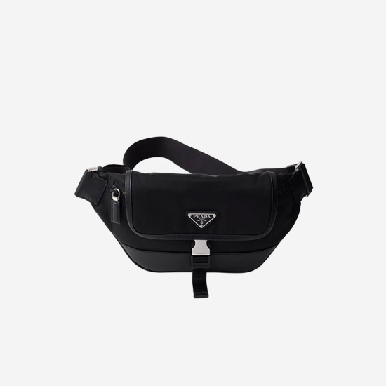 프라다 리나일론 앤 사피아노 레더 숄더백 블랙 2VH176 - Prada Re-Nylon and Saffiano Leather Shoulder Bag Black