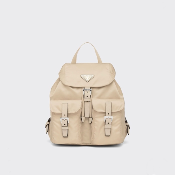 프라다 리나일론 스몰 백팩 데저트 베이지 1BZ677 - Prada Re-Nylon Small Backpack Desert Beige