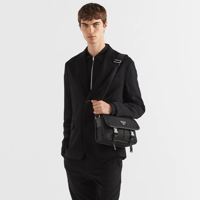 프라다 리나일론 사피아노 레더 숄더백 블랙 2VD769 - Prada Re-Nylon and Saffiano Leather Shoulder Bag Black