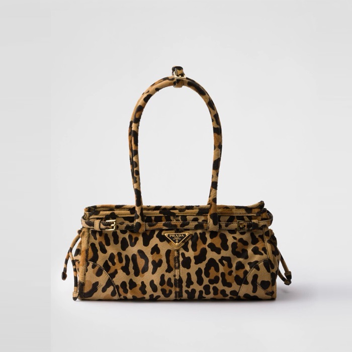 프라다 미디움 프린티드 레더 핸드백 허니 1BA426 - Prada Medium Printed Leather Handbag Honey