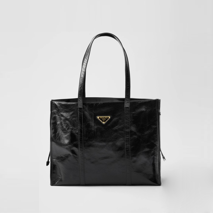 프라다 라지 레더 토트백 블랙 1BG460 - Prada Large Leather Tote Bag Black