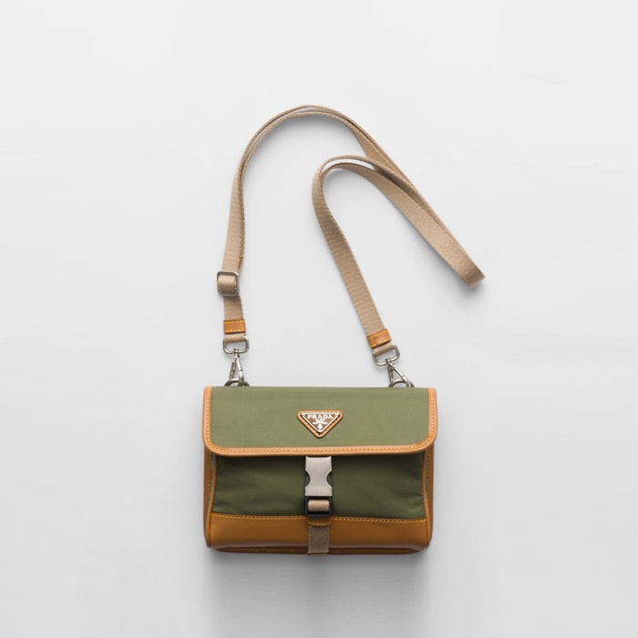 프라다 리나일론 앤 레더 스마트폰 케이스 밀리터리 카라멜 2ZH108 - Prada Re-Nylon and Leather Smartphone Case Military Caramel