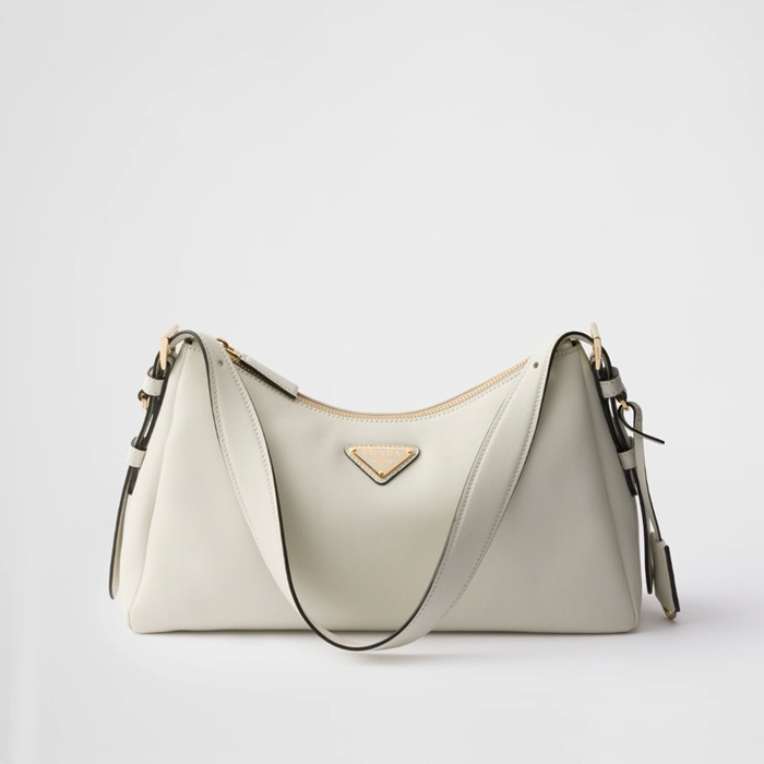 프라다 에이미 라지 레더 숄더백 화이트 1BC228 - Prada Aimee Large Leather Shoulder Bag White  프라다 에이미 라지 레더 숄더백 화이트