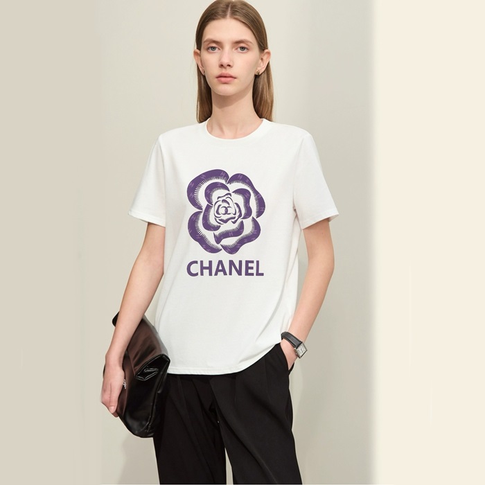 샤넬 여성 블랙 반팔 티셔츠 - Chanel Womens Black Tshirts - chl9880