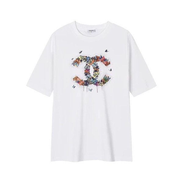 샤넬 남/녀 블랙 반팔티 - Chanel Unisex Black Tshirts - chl6552